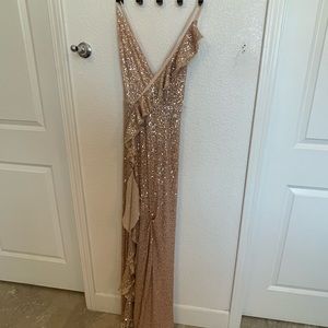 Maternity photo shoot sequin gown